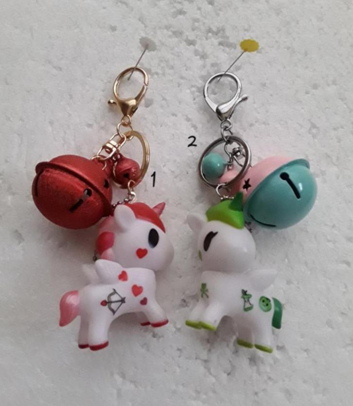 porte clés , bijoux de sac , licorne avec grelots, Verzamelen, Sleutelhangers, Nieuw, Dier of Natuur, Ophalen of Verzenden