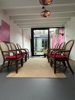 6 stoelen riet, Ophalen, Gebruikt, Vintage rotan, Bruin