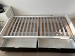 Lit Ikea Flaxa 90 x 200, Noir & Blanc avec tiroirs + Sommier, 90 cm, Enlèvement, 200 cm, Moderne