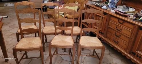 6 chaises campagnarde avec assise en fond de paille, Antiquités & Art, Antiquités | Meubles | Chaises & Canapés