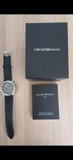 Horloge van Emporio Armani + originele doosje en boekje ., Overige materialen, Leer, Polshorloge, Zo goed als nieuw