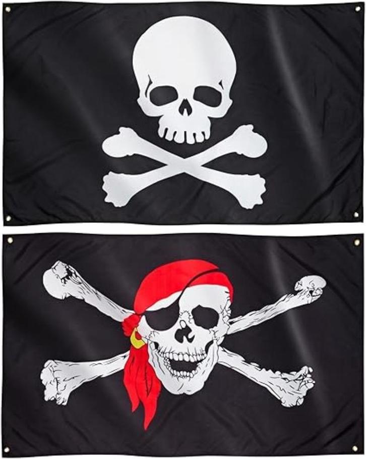 Piratenvlag | dubbel pakket | 91 x 152 cm | Nieuw, Diversen, Vlaggen en Wimpels, Nieuw, Verzenden