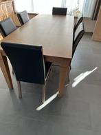 eiken eettafel met 6 stoelen, Huis en Inrichting, Ophalen, Eikenhout, Zo goed als nieuw, Vijf personen of meer
