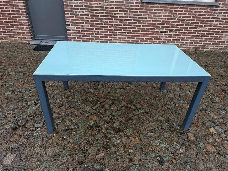 Tuintafel, Tuin en Terras, Tuintafels, Gebruikt, Rechthoekig, Aluminium, Ophalen