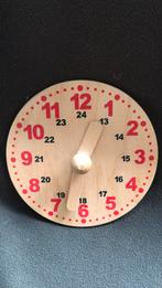Horloge en bois pour apprendre l’heure 16,5 cm diamètre, Kinderen en Baby's, Speelgoed | Educatief en Creatief, Zo goed als nieuw