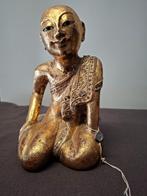 Boeddha in hout goudkleur, Antiek en Kunst, Ophalen