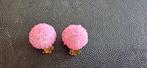 Vintage clipoorbellen, roze kralen, Autres matériaux, Rose, Puces ou Clous, Utilisé