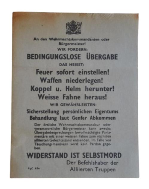 TRACT US WW2 bedingungslose ubergabe (onvoorwaardelijke over, Verzamelen, Militaria | Tweede Wereldoorlog, Ophalen