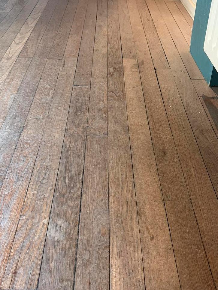 Oude massieve eiken parketvloer, Bricolage & Construction, Planches & Dalles, Comme neuf, Enlèvement