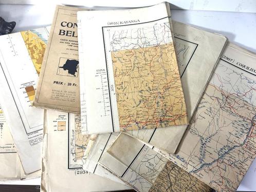 Oude land kaarten van Belgisch Congo 9 stuks/Cartes ancienne, Boeken, Atlassen en Landkaarten, Ophalen of Verzenden