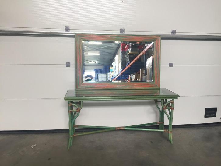 (51) Mooie muurtafel met bijhorende spiegel, Huis en Inrichting, Woonaccessoires | Overige, Zo goed als nieuw, Ophalen