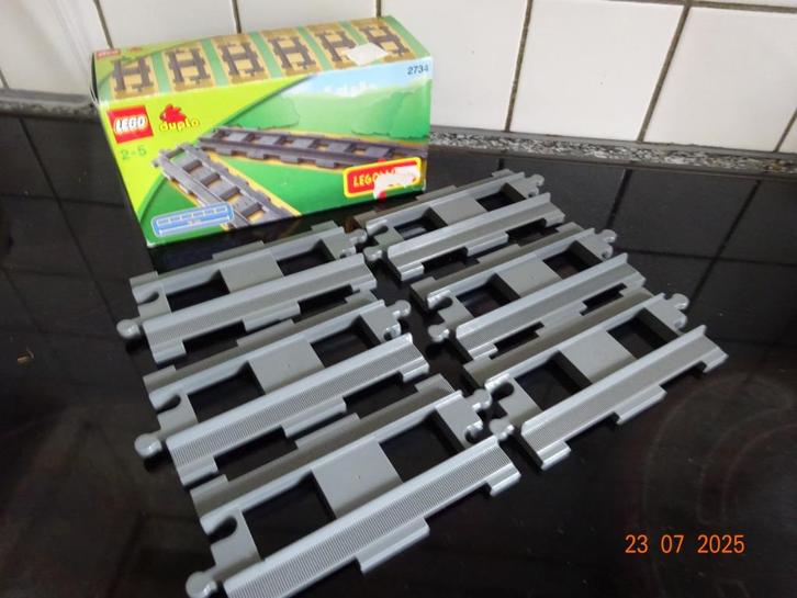 LEGO Duplo 6 Rechte Rails 2734, Kinderen en Baby's, Speelgoed | Duplo en Lego, Duplo, Ophalen of Verzenden