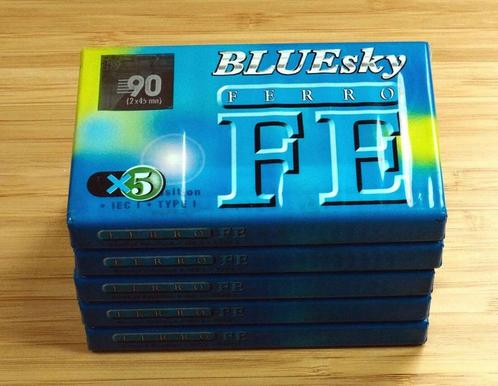 LOT 5x Cassettes Audio 90 BLUESKY Europe K7 NEUF sous CELLO, CD & DVD, Cassettes audio, Neuf, dans son emballage, Vierge, 2 à 25 cassettes audio