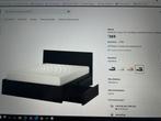 Bed Ikea zwart met matras en 2 lades (zonder lattenbodem), Huis en Inrichting, Slaapkamer | Bedden, Ophalen, Zo goed als nieuw