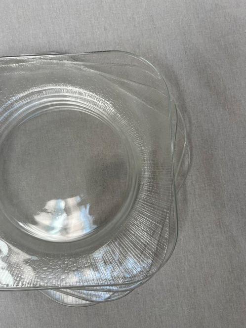 Arcoroc vierkante glazen deesertborden, Antiek en Kunst, Antiek | Glaswerk en Kristal, Ophalen of Verzenden