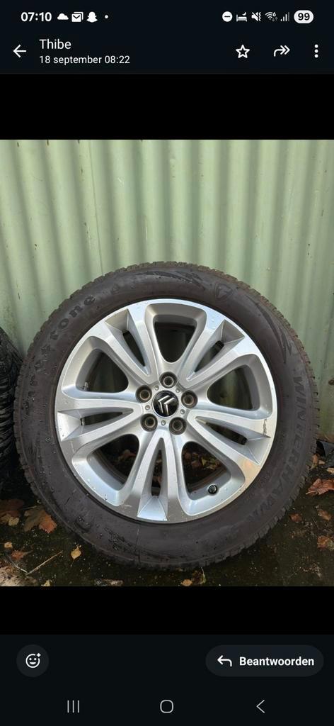 Winterbanden op velg voor citroen c5 225 55 17, Auto-onderdelen, Banden en Velgen, Band(en), Winterbanden, Ophalen