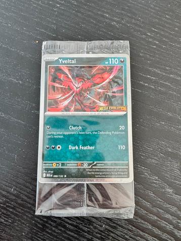 Sealed Yveltal promo kaart met de Mega Evolutions stamp op beschikbaar voor biedingen