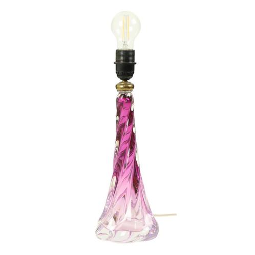 Paarse Kristallen Tafellamp Val Saint Lambert Swirl Sixties, Antiek en Kunst, Antiek | Glaswerk en Kristal, Ophalen of Verzenden