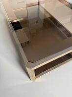 Vintage Hollywood regency salontafel chroom en rookglas, Ophalen, Gebruikt, 100 tot 150 cm, Vintage