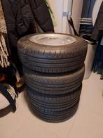 4 Continental banden met velgen en Opel wieldoppen 195/65R15, Auto-onderdelen, Ophalen, Zomerbanden, Velg(en)