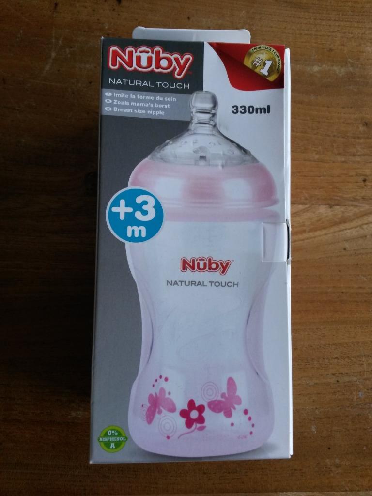 Fles Nûby Natural Touch 330 ml NIEUW!, Ophalen of Verzenden, Nieuw, Overige typen
