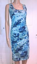 Midi Jurk blauw marmer patroon S of 36, Nieuw, Maat 36 (S), Onder de knie, Verzenden