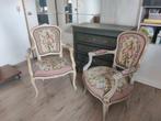 2 antieke zetels in bloemenstof, Antiek en Kunst, Ophalen