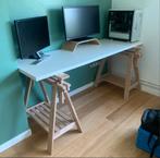 BUREAU IKEA 180x60cm planche + tréteaux, In hoogte verstelbaar, Gebruikt, Bureau