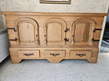 Buffetkastsen (2 in totaal) in eikenhout (landelijk), Huis en Inrichting, Ophalen, Met deur(en), 100 tot 150 cm, 150 tot 200 cm