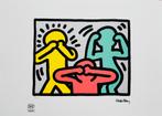 Kleurrijke lithografie | Keith Haring | horen zien zwijgen, Antiek en Kunst, Ophalen of Verzenden
