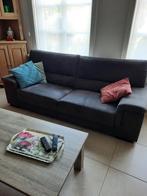 2 bruin/grijze stoffen salonzetels,  een 2-zit en een 3-zit, Huis en Inrichting, Ophalen, Gebruikt, Overige maten, 150 tot 200 cm