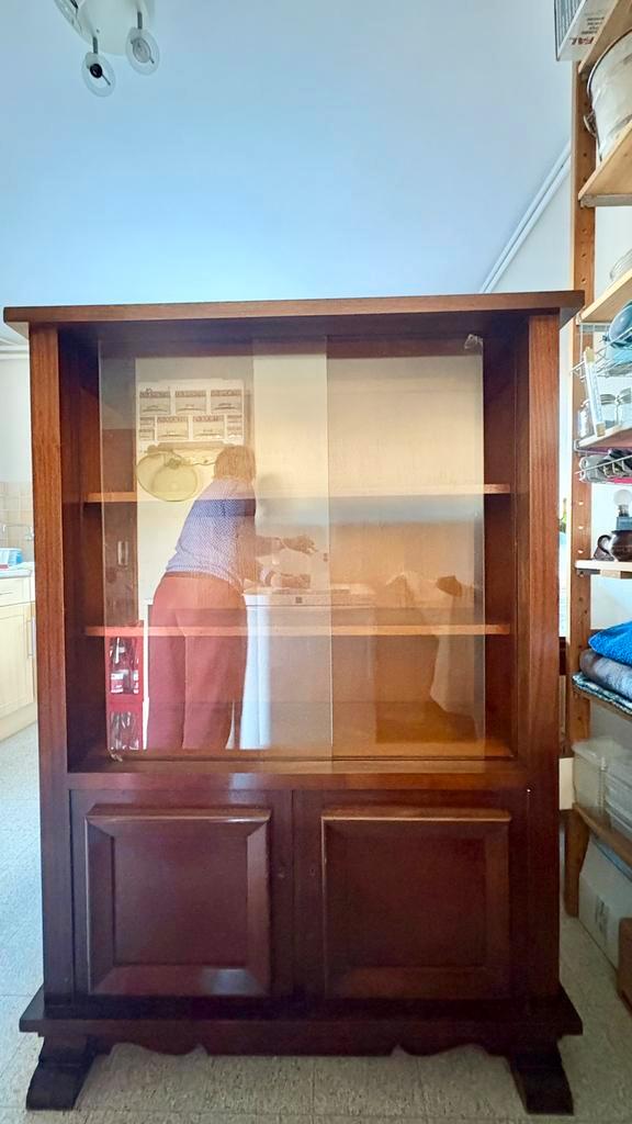 Mooie antienken vitrinekast, Huis en Inrichting, Kasten | Vitrinekasten, Gebruikt, 150 tot 200 cm, 100 tot 150 cm, Met deur(en)