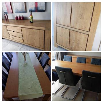 Eetkamer met dressoir, bar, tafel met of zonder 6 stoelen beschikbaar voor biedingen