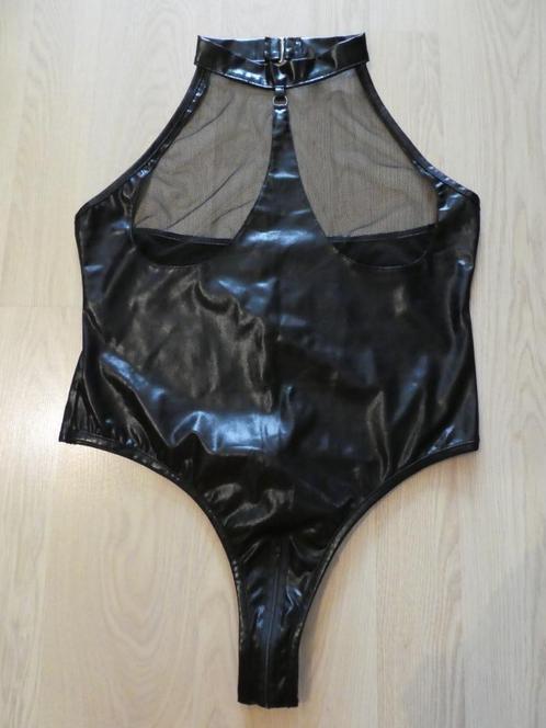 Body Wetlook + Nylon Zwart, Kleding | Dames, Ondergoed en Lingerie, Body of Korset, Zwart, Ophalen of Verzenden