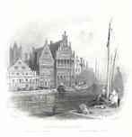 1844 - Gent - de Spaanse huizen, Antiek en Kunst, Kunst | Litho's en Zeefdrukken, Ophalen of Verzenden