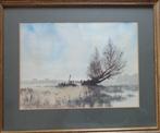 JAN CLUTTERBUCK / BOOM NAAST RIVIER / ORIGINEEL / 38x47cm, Ophalen of Verzenden