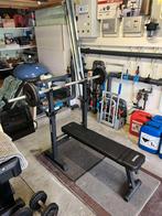 Fitness gewichten DOMYOS 70kg + verstelbare benchpress ZIPRO, Sport en Fitness, Ophalen, Gebruikt, Krachtstation, Metaal