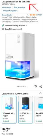 Dehumidifier 1200 ML capacity - 7 mixed colors included., Electroménager, Équipement de traitement de l'air, Enlèvement, Comme neuf