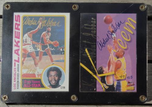 '78 Topps& '95 Sig.Rookies  signed Kareem Abdul Jabbar cards, Sport en Fitness, Basketbal, Zo goed als nieuw, Overige typen, Verzenden