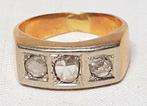 Ring Art Deco 18kt diamant., Goud, Met edelsteen, Ophalen of Verzenden, Ring