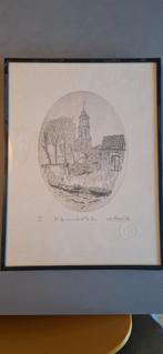 Ets Andre Wellens: sint gumaruskerk te lier, Antiek en Kunst, Kunst | Etsen en Gravures, Ophalen of Verzenden