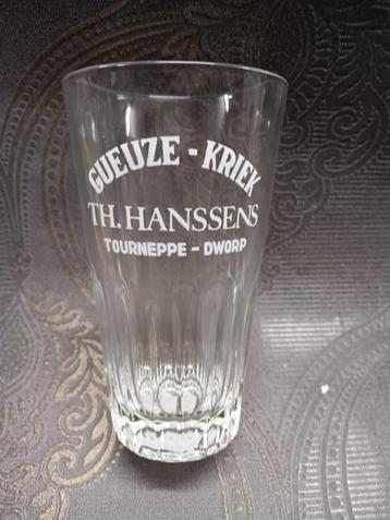 Verre à bière Gueuze Kriek Th. Hanssens Tourneppe Dworp Beer, Enlèvement ou Envoi, Utilisé, Ustensile