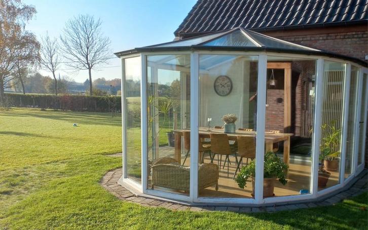 11 Hoekige Veranda met Waaiervormig Dak, Tuin en Terras, Overkappingen, Gebruikt, Veranda, Ophalen