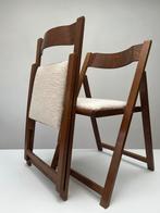 Set van 2 houten plooistoelen met boucle stof, Ophalen, Hout