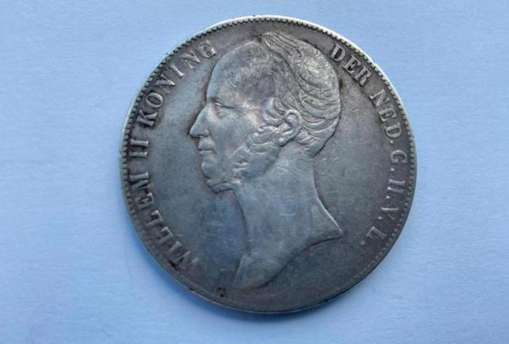 Zilveren rijksdaalder koning willem II 1843, Postzegels en Munten, Munten | Europa | Niet-Euromunten, Losse munt, Overige landen