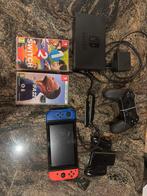 Nintendo switch met games en bakje, Games en Spelcomputers, Spelcomputers | Nintendo Switch, Ophalen of Verzenden
