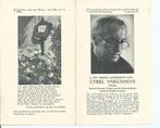 Herinneringprent  Cyriel Verschaeve  1874-1945, Carte de condoléances, Enlèvement ou Envoi