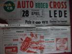 LEDE: Affiche: Auto Rodeo Cross. 28 april 1974. Goede staat., Gebruikt, Deurposter of groter, Rechthoekig Liggend, Ophalen of Verzenden