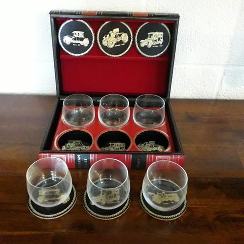 Service à Whisky 6 verres coffret livre Veteran Cars, Verzamelen, Glas en Drinkglazen, Zo goed als nieuw, Overige typen, Ophalen