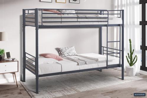 ZE Stapelbedden grijs metaal met bodem NIEUW Gratis Levering, Huis en Inrichting, Slaapkamer | Stapelbedden en Hoogslapers, Nieuw